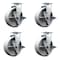 Service Caster 6 Inch Semi Steel Cast Iron Swivel Caster Set with Roller Bearings and Brakes SCC-20S620-SSR-TLB-4 - alternate 3